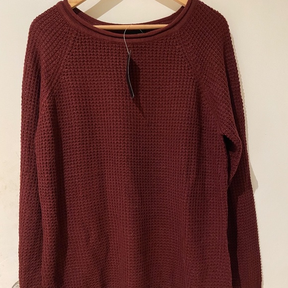XL Maroon waffle knit sweater - Picture 1 of 3